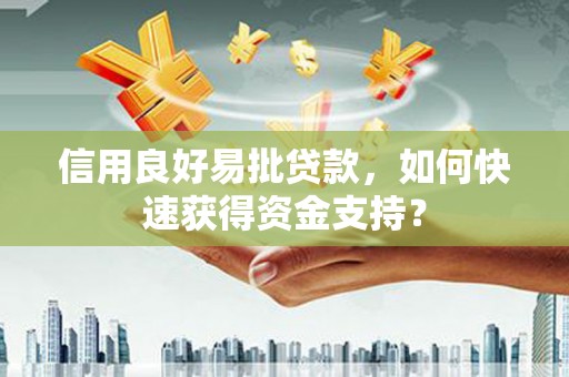 烟台信用良好易批贷款，如何快速获得资金支持？