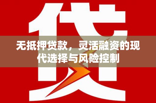 烟台无抵押贷款，灵活融资的现代选择与风险控制